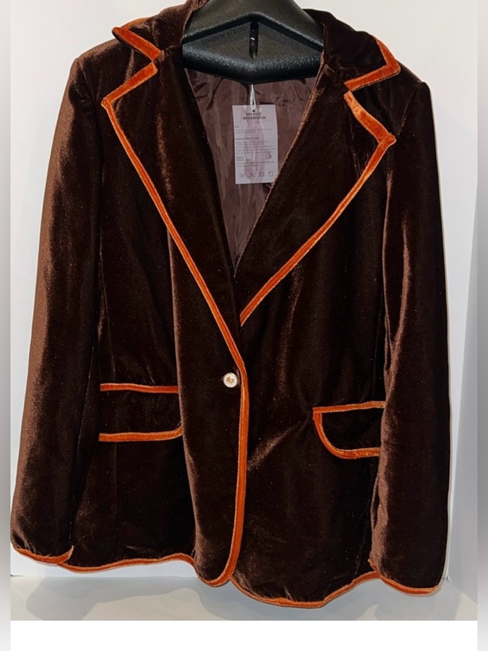 Oyrosy blazer Velvet with Orange Piping Size S - Picture 2 of 7